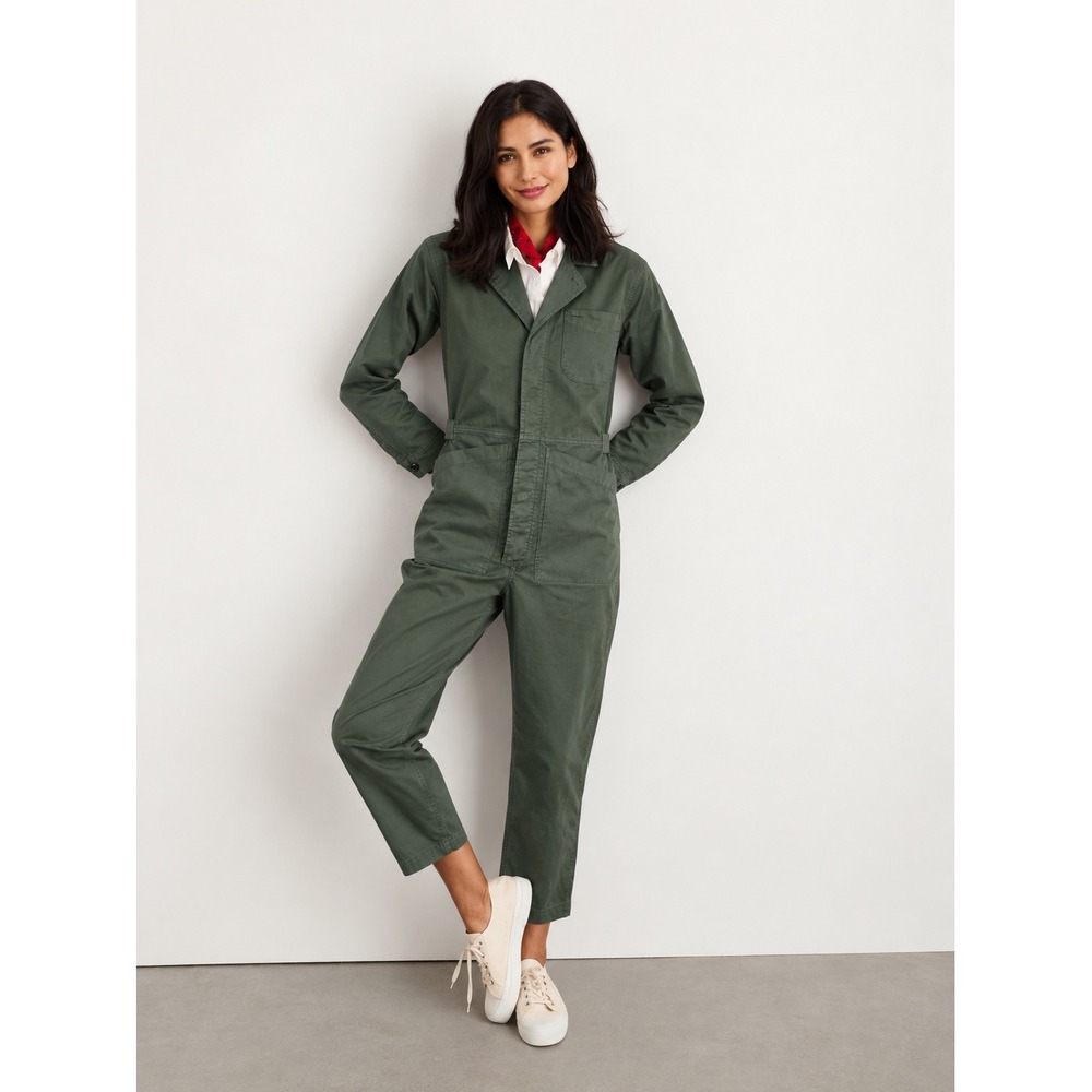 Alex Mill Expedition Cotton Jumpsuit Green Utility Boiler Suit Gorpcore Women XS